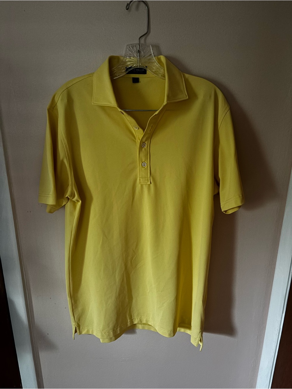 Peter Millar Crown Crafted Polo Shirt Men's Sz medium Yellow Golf Casual Comfort
